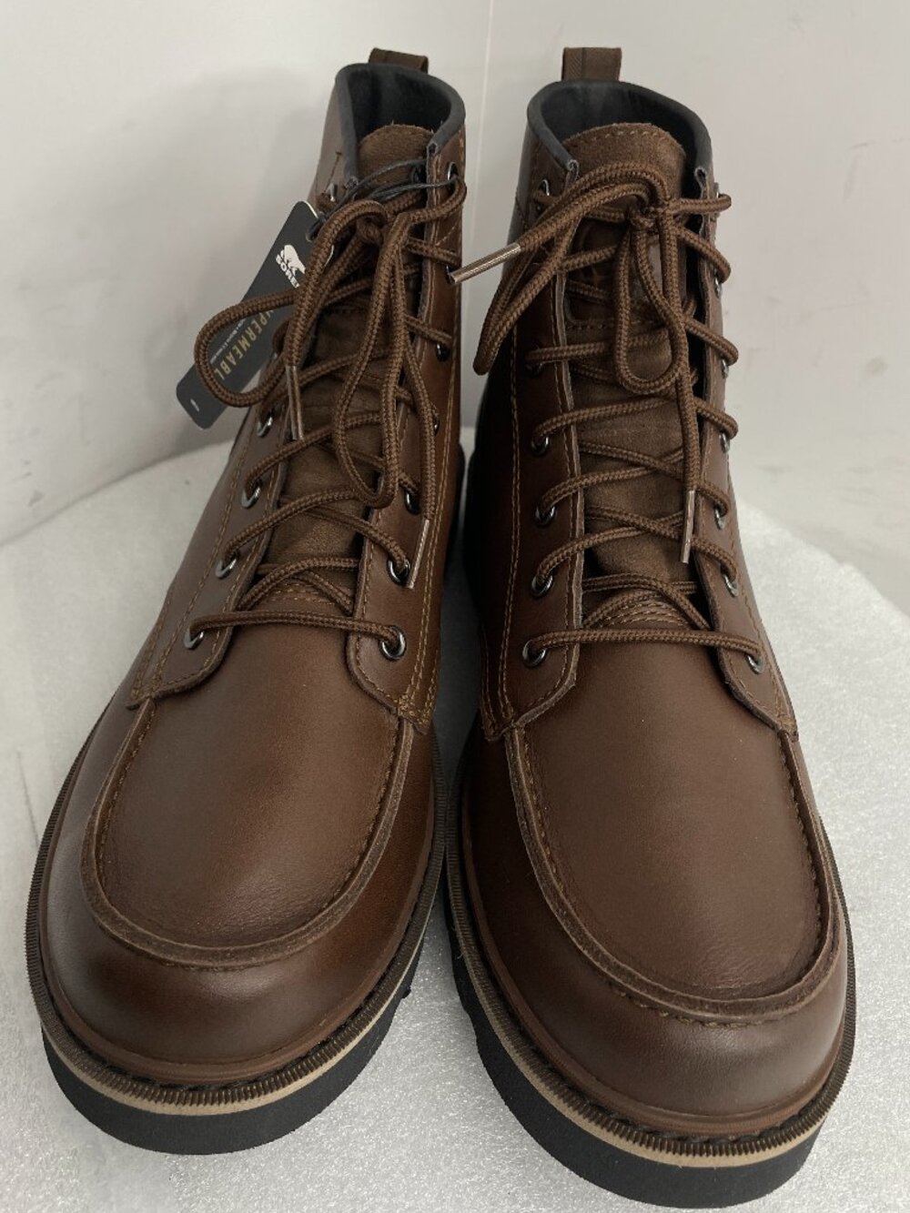 Sorel Slabtown 62 Moc Toe Waterproof Leather Brown Boots Men's 11 NEW